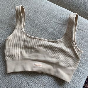 Bo + Tee ribbed square neck sports bra